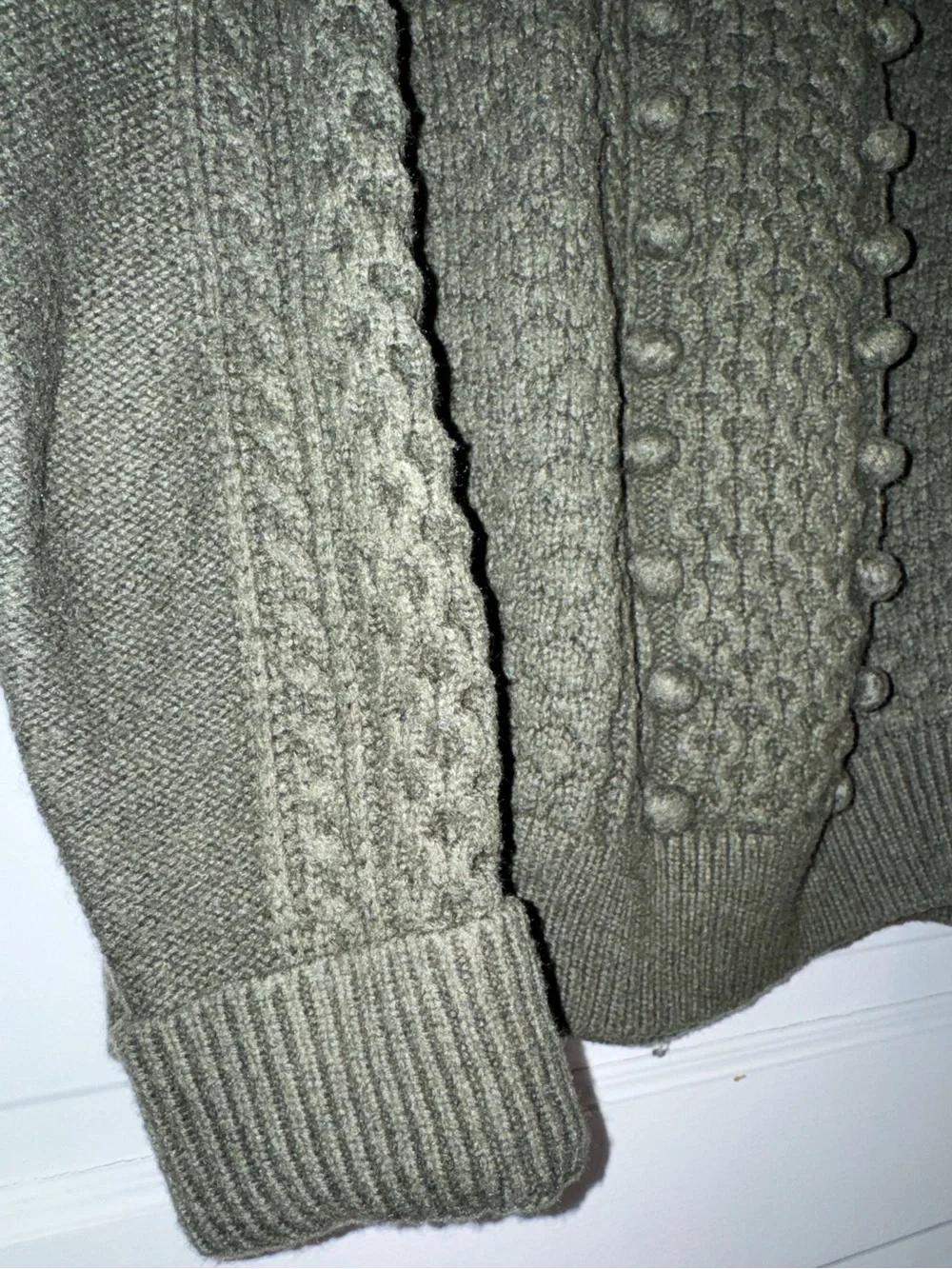 J. Crew Olive Green Cable Knit Women's Sweater